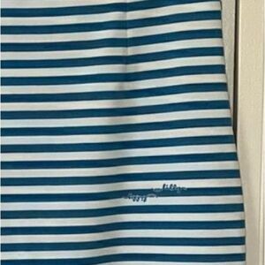 NWOT Lilly Pulitzer Flutter Blue Chin Chin Stripe Deacon Skirt Size Medium